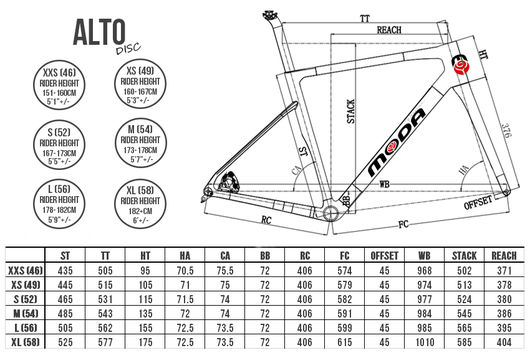 Size Chart Giant Tcr Advanced Pro Geometry Giant TCR Advanced Pro